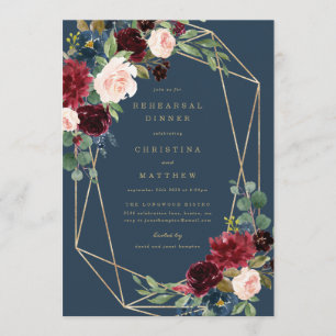 Geometric Fall Elegance Rehearsal Dinner Invite