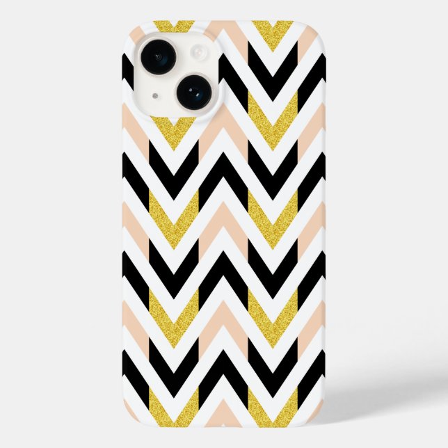 Geometric Faux Glitter Chevron Pattern Case-Mate i iPhone Case (Back)