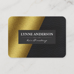 Geometric Faux Gold Leather Colour Blocks Business Card