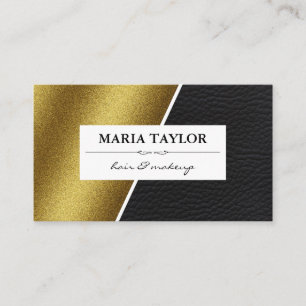 Geometric Faux Gold Leather Colour Blocks Business Card