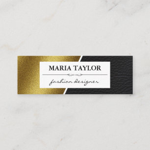 Geometric Faux Gold Leather Colour Blocks Mini Business Card