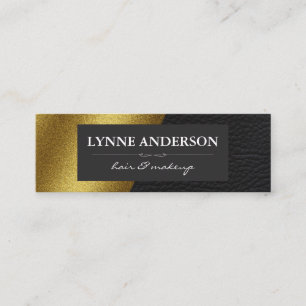 Geometric Faux Gold Leather Colour Blocks Mini Business Card