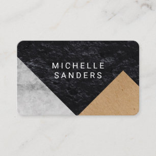 Geometric Faux Leather Slate Panel Business Card