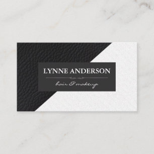 Geometric Faux Leather Wavy Colour Blocks Business Card
