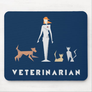 Geometric Female Veterinarian Mouse Pad
