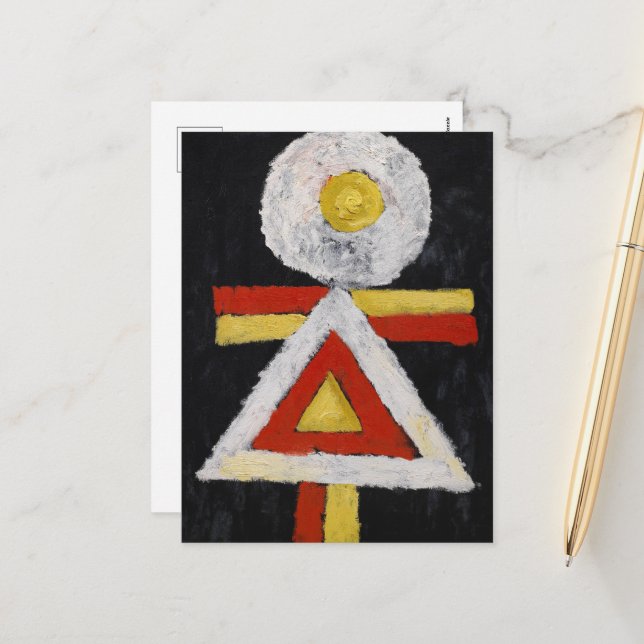 Geometric Figure by Marsden Hartley Holiday Postcard (Front/Back In Situ)