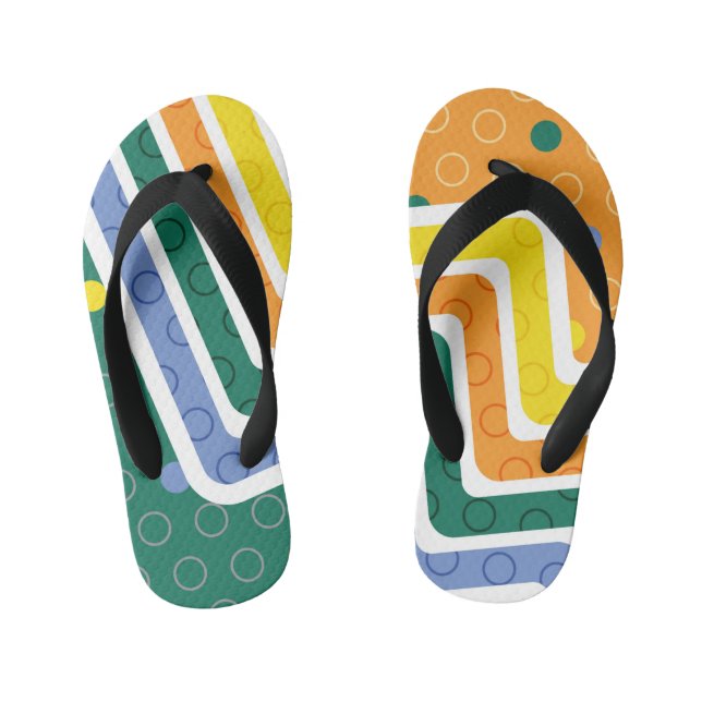 Geometric Figures 3 Kid's Jandals (Footbed)