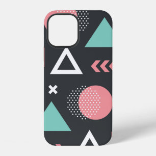 Geometric figures seamless pattern design. vintage iPhone 12 case