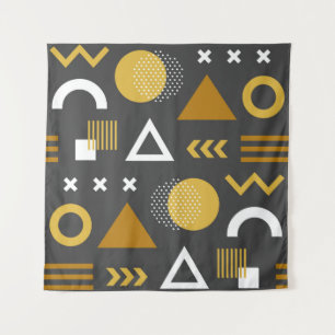 Geometric figures seamless pattern design. Vintage Tapestry