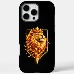 Geometric Fire Lion Crown iPhone 16 Pro Max Case