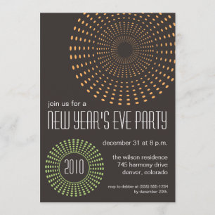 Geometric Fireworks New Years Party Invitations