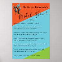 Geometric Floral 💙 Bridal Shower Itinerary 