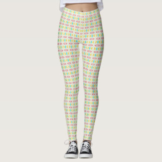 Geometric Floral Colored Pattern  Leggings