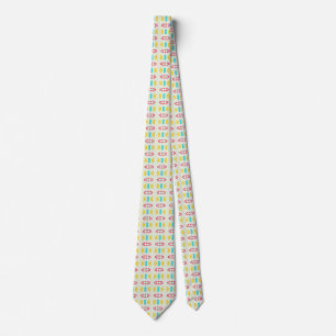 Geometric Floral Coloured Pattern  Tie
