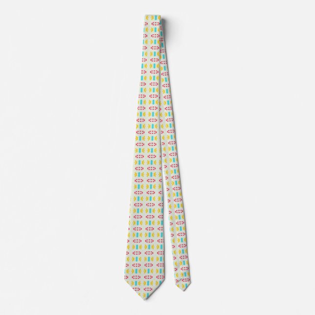 Geometric Floral Coloured Pattern  Tie (Front)
