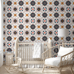 Geometric Floral Harmony Wallpaper
