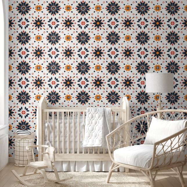 Geometric Floral Harmony Wallpaper (Kids)