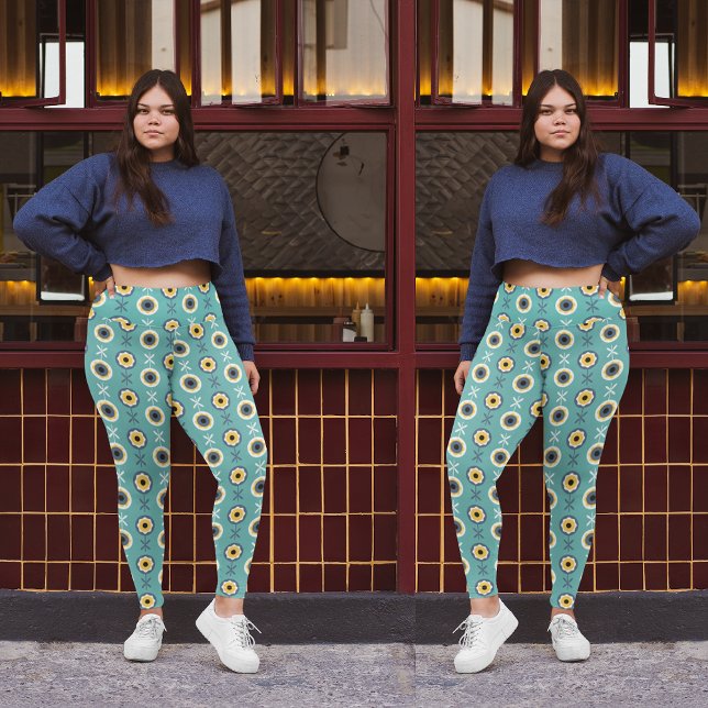 geometric floral leggings (Creator Uploaded)