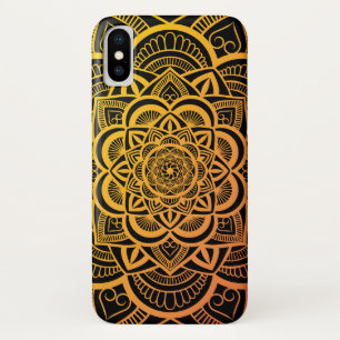 Geometric Floral Mandala Gold Orange Gradient Case-Mate iPhone Case