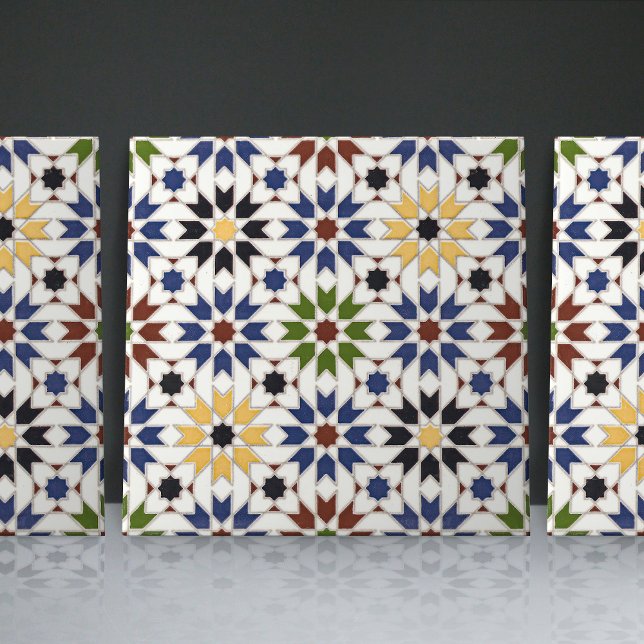 Geometric Floral Moroccan Tile Home Decor Accent (Creator Uploaded)