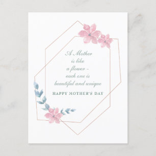 Geometric Floral Mother's Day Holiday Post Card