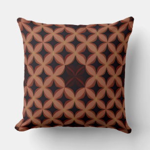 Geometric Floral Motif in Warm Tones Cushion