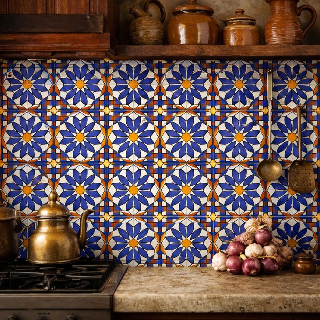 Geometric Floral Pattern Azulejo  Tile (Creator Uploaded)