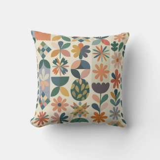 Geometric Floral Pattern Cushion