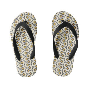Geometric Floral Pattern Kid's Jandals