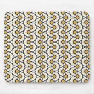 Geometric Floral Pattern Mouse Pad