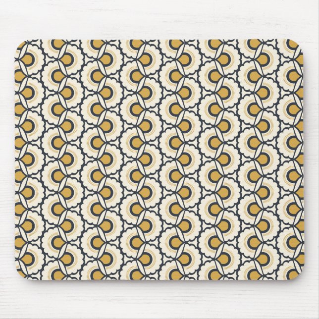 Geometric Floral Pattern Mouse Pad (Front)