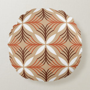 Geometric floral pattern: vintage artistic design round cushion