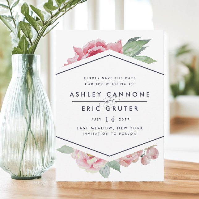 Geometric Floral Save the Date (Creator Uploaded)