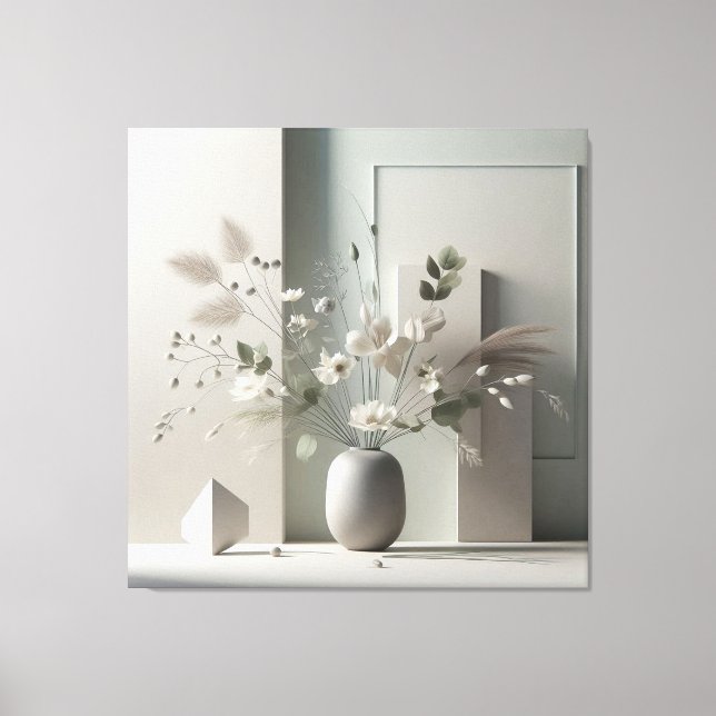 Geometric Floral Still Life Canvas Print (Front)