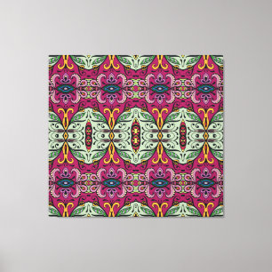Geometric Floral Tribal Ethnic Doodle Canvas Print