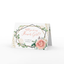 Geometric Floral Will You Be my Flower Girl