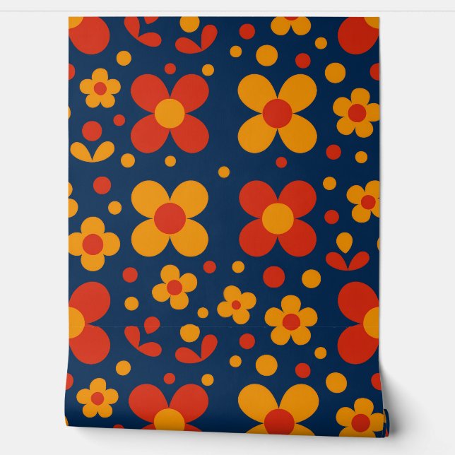 Geometric florals Wallpaper (Unrolling)