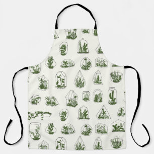 Geometric florarium with succulents pattern.  apron