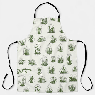 Geometric florarium with succulents pattern.  apron