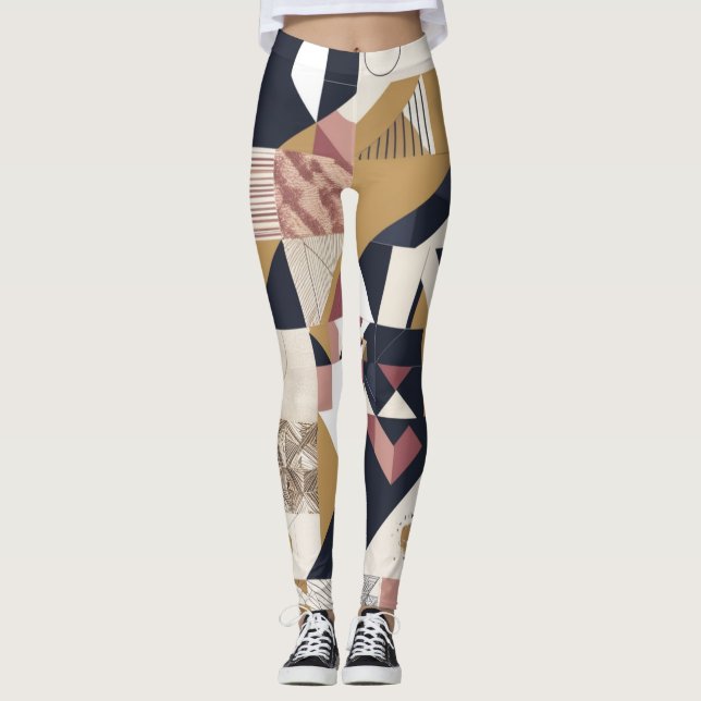 Geometric Flow: Modern Elegance Leggings Design (Front)