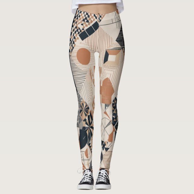 Geometric Flow: Modern Elegance Leggings Design (Front)