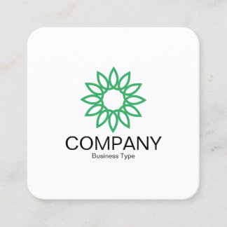 Geometric Flower 01 - White Square Business Card