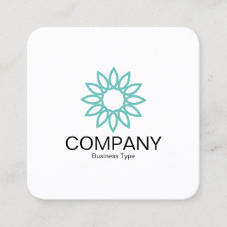 Geometric Flower 01 - White Square Business Card