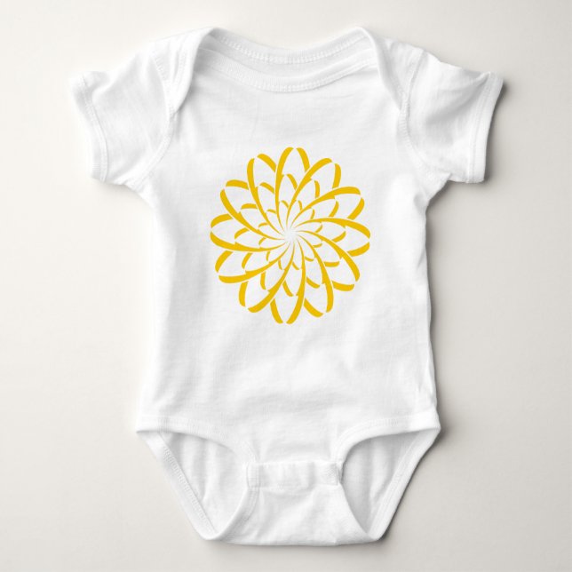 Geometric Flower 02 Baby Bodysuit (Front)