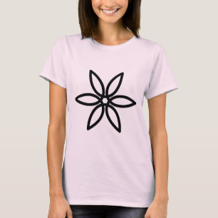 Geometric Flower 02 - Black T-Shirt