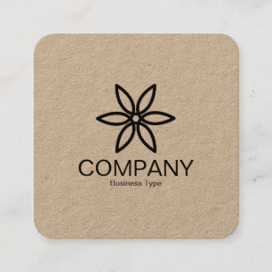 Geometric Flower 02 - Kraft Square Business Card