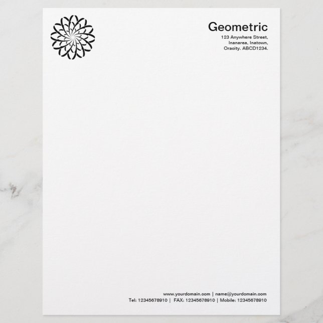 Geometric Flower 02 Letterhead Design (Front)
