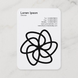 Geometric Flower 04 - Black on White Business Card