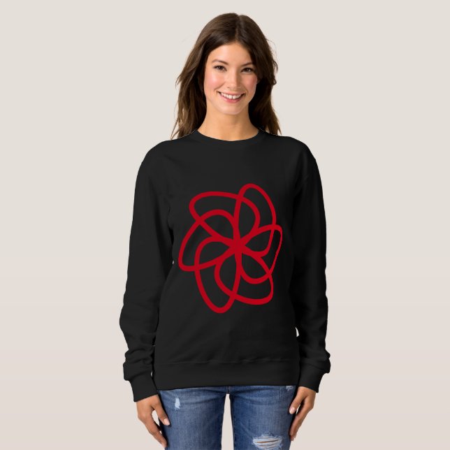 Geometric Flower 04 - Red Sweatshirt (Front Full)