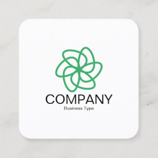 Geometric Flower 04 - White Square Business Card